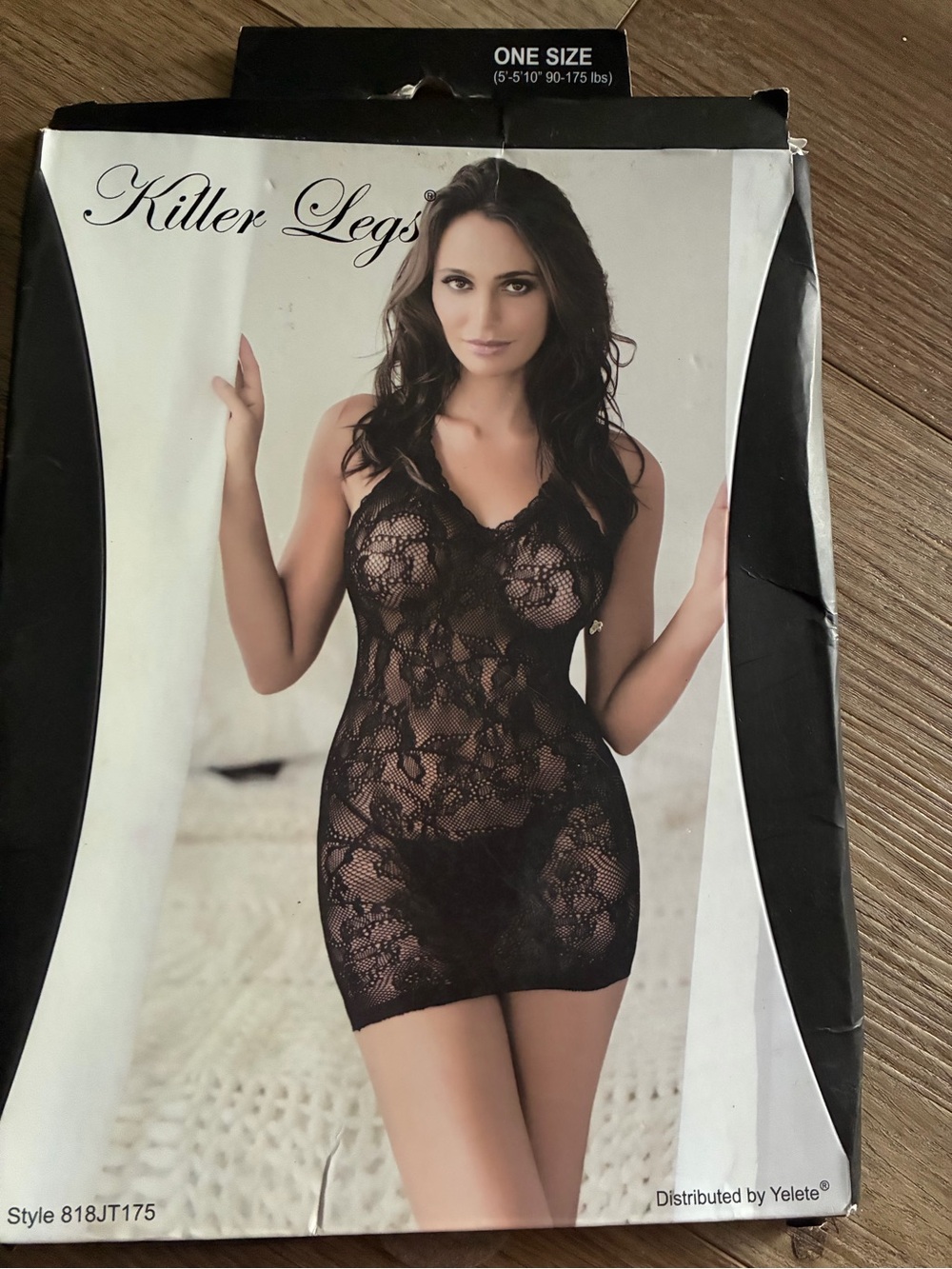 Killer Legs Black Lace Chemise - One Size